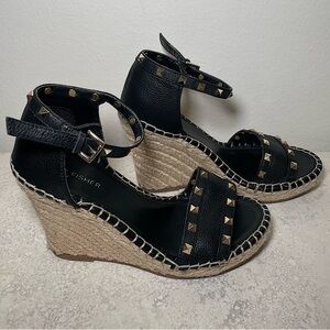 Marc Fisher Womens Studded Espadrille Wedges Size 7